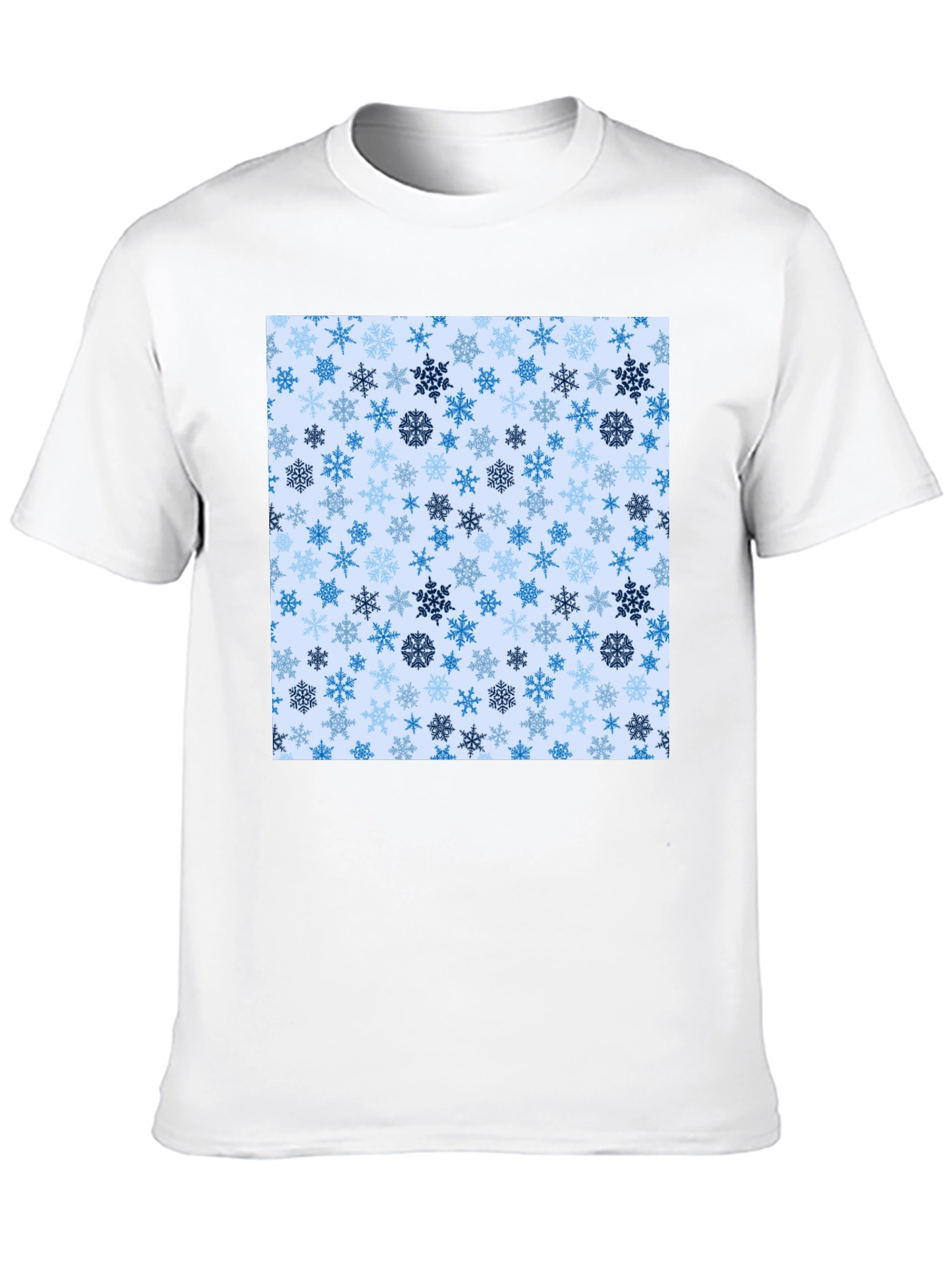 Snowflake Pattern Crew Neck T-Shirt