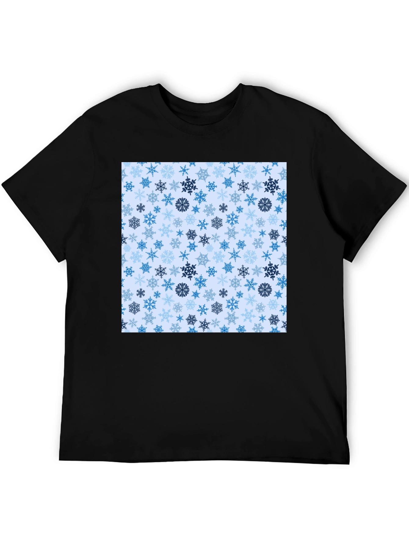 Snowflake Pattern Crew Neck T-Shirt