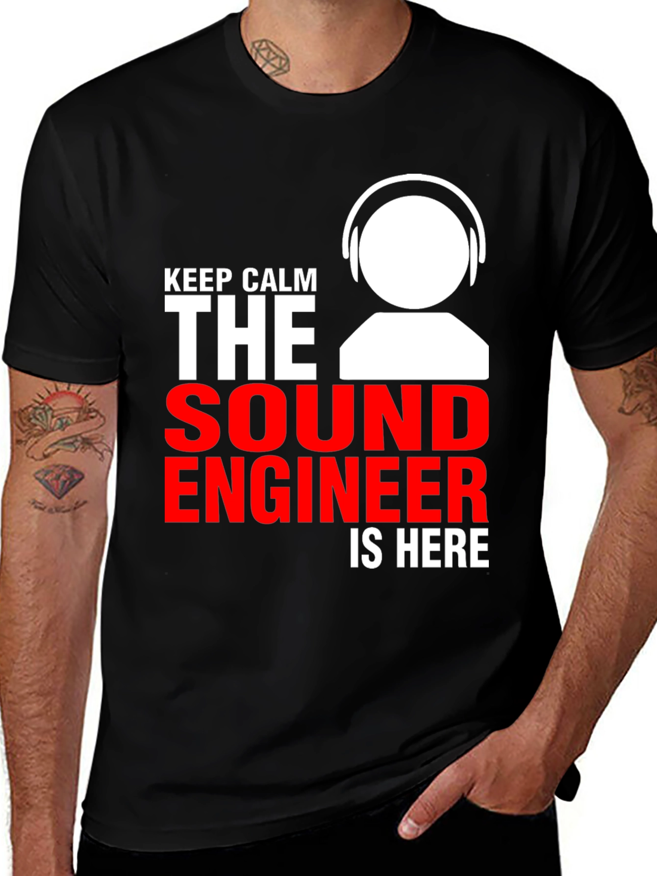Sound Engineer T-Shirt - Keep Calm The Sound Engineer Is Here