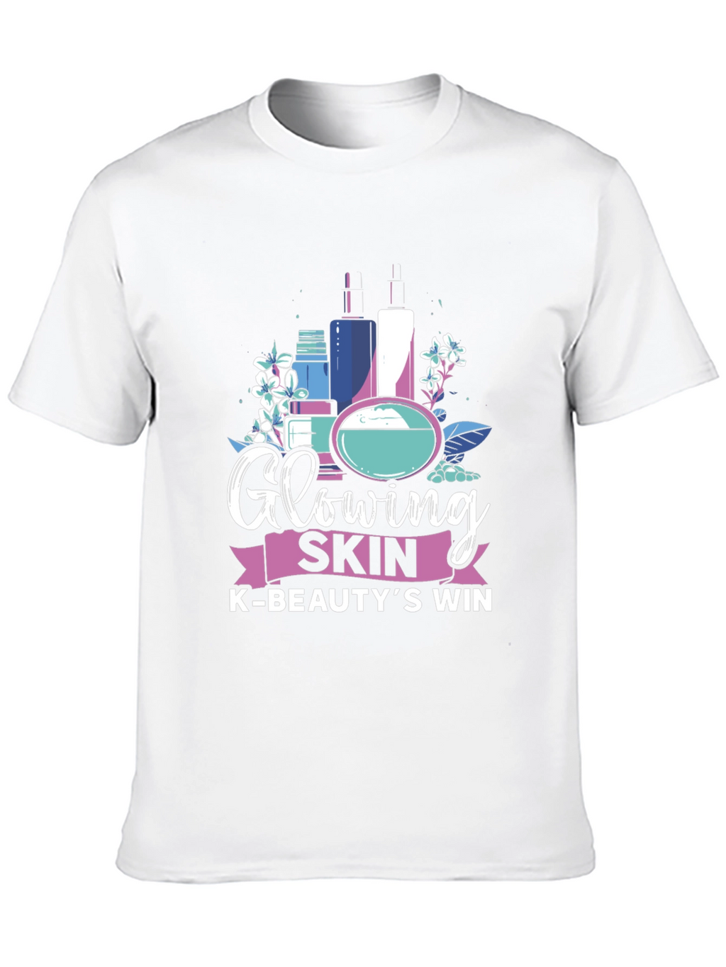 Glowing Skin K-Beauty Win Black Graphic Tee