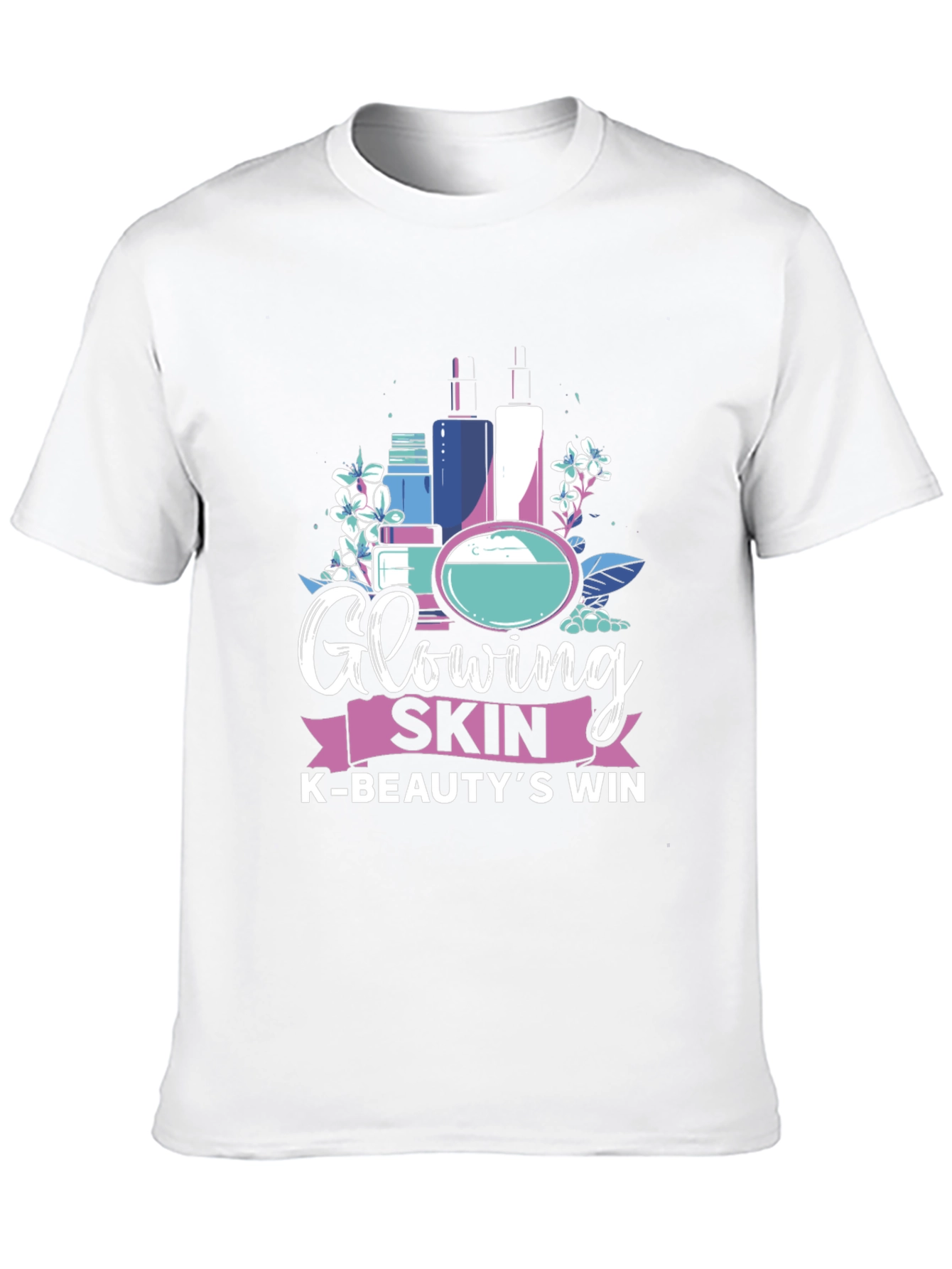 Glowing Skin K-Beauty Win Black Graphic Tee