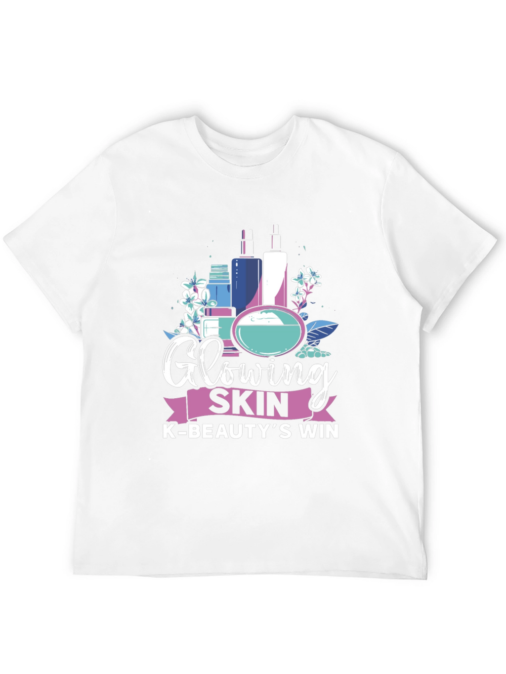 Glowing Skin K-Beauty Win Black Graphic Tee