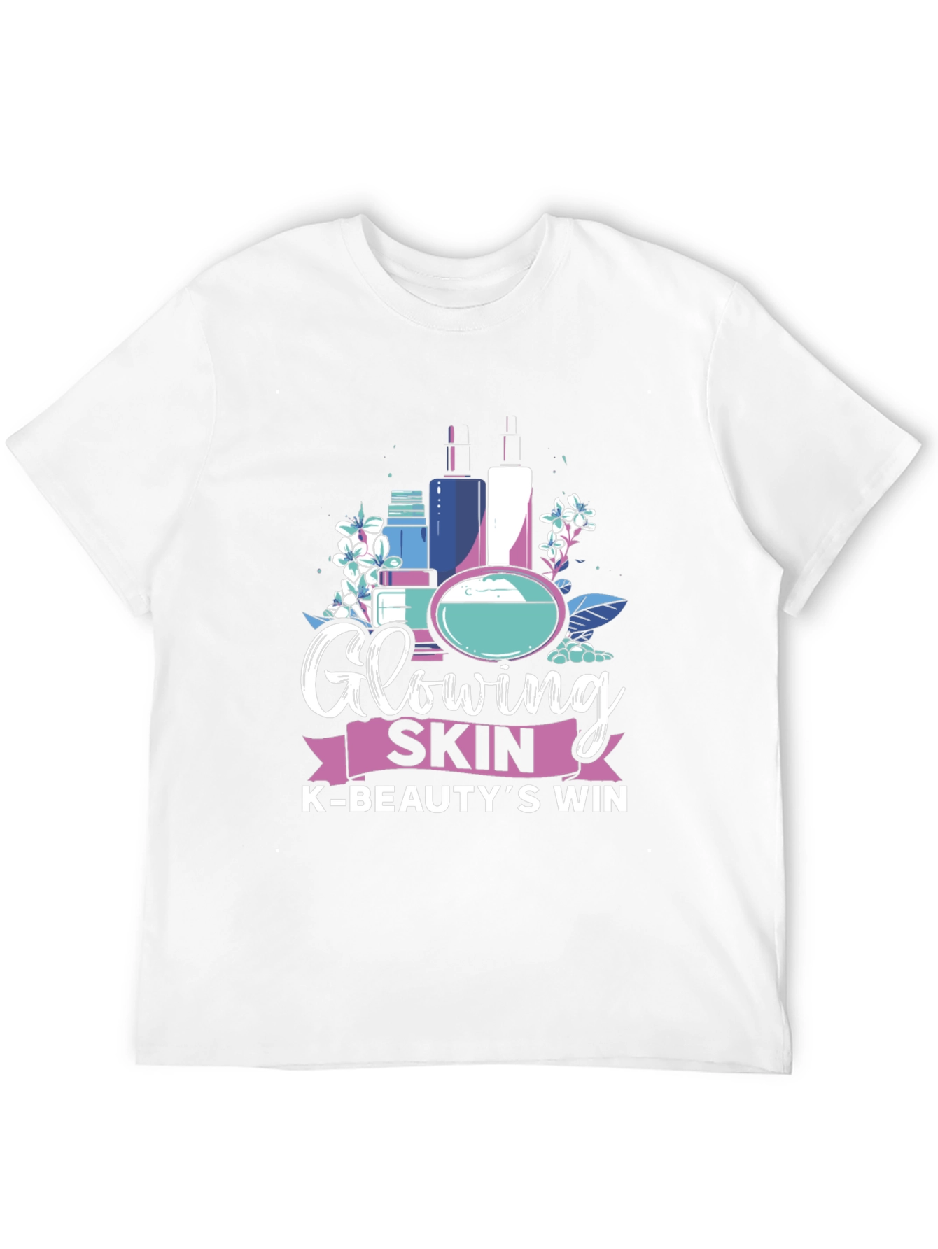 Glowing Skin K-Beauty Win Black Graphic Tee