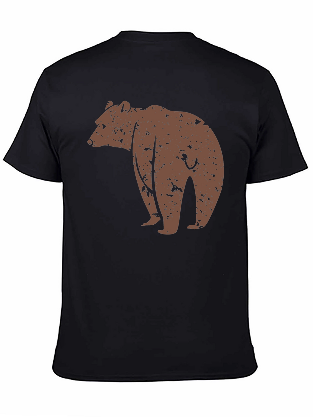 Bear Graphic Print Black T-Shirt
