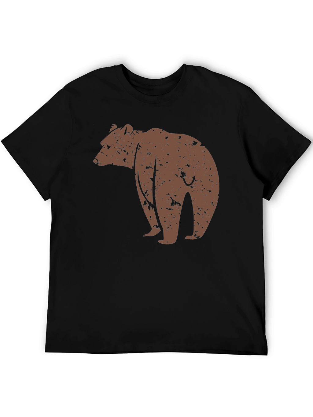 Bear Graphic Print Black T-Shirt