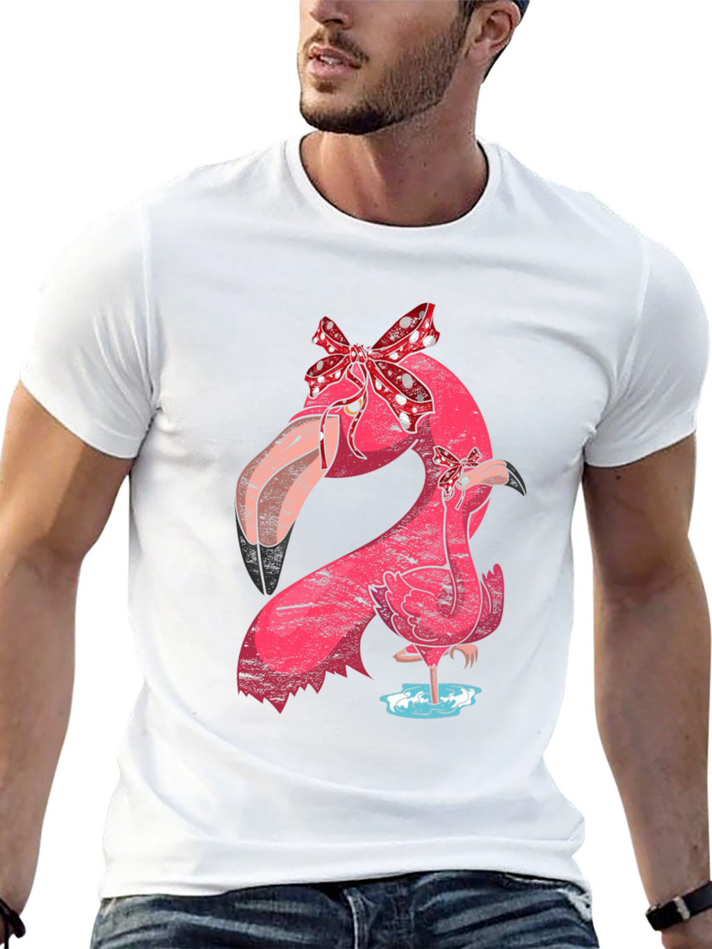 Flamingo Mom & Baby T-Shirt with Bows