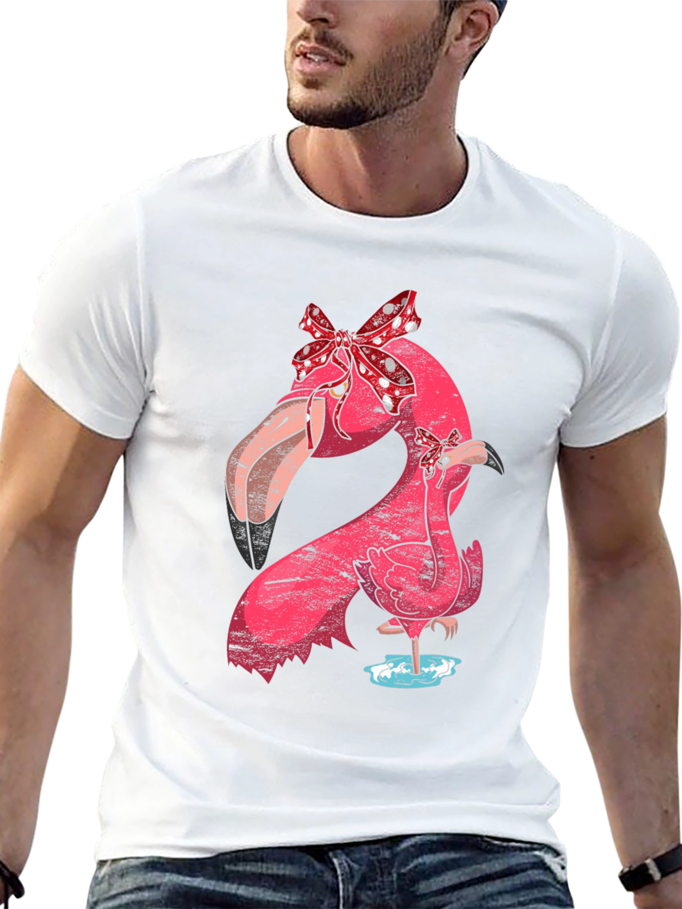 Flamingo Mom & Baby T-Shirt with Bows
