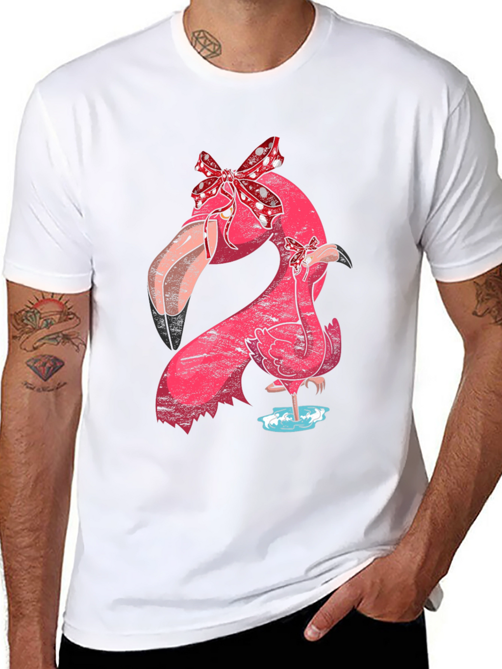 Flamingo Mom & Baby T-Shirt with Bows