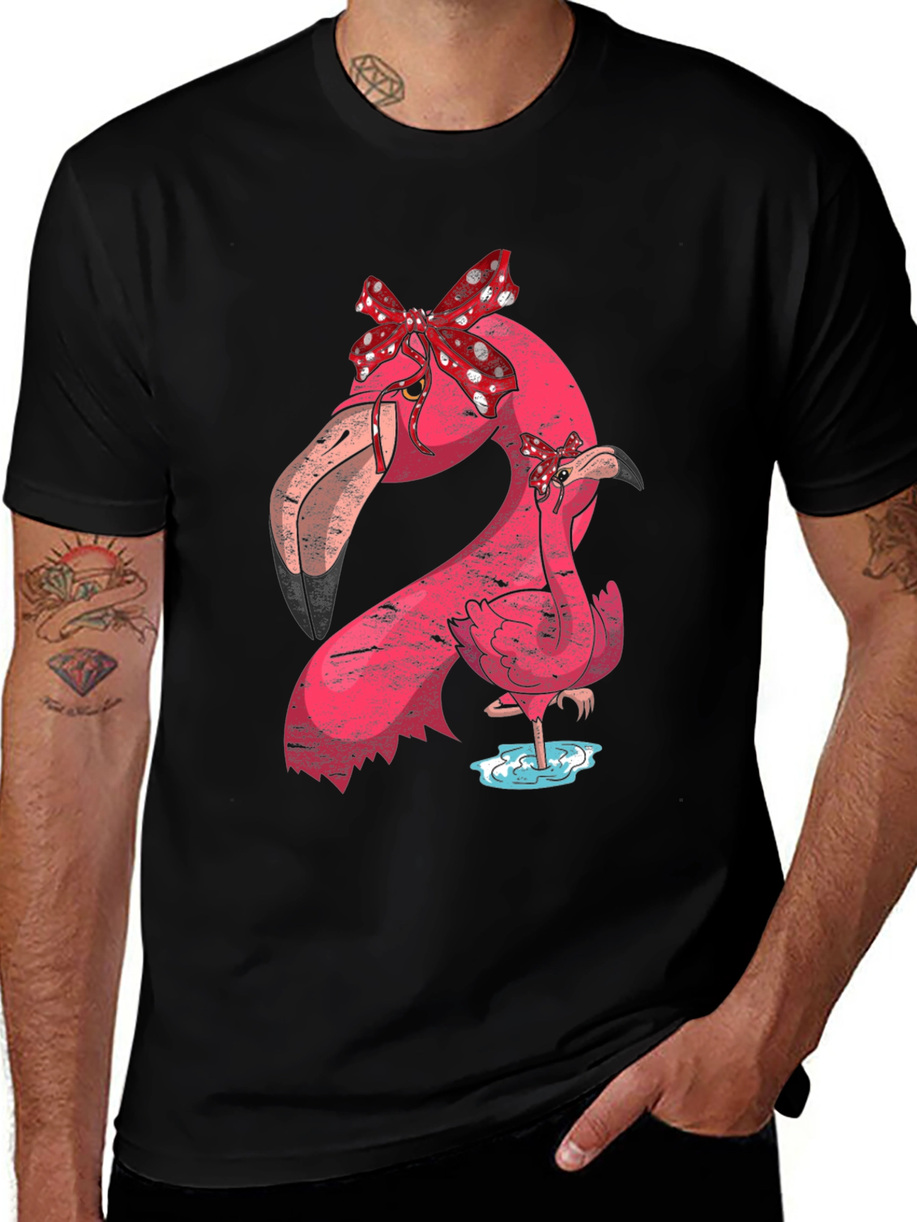 Flamingo Mom & Baby T-Shirt with Bows