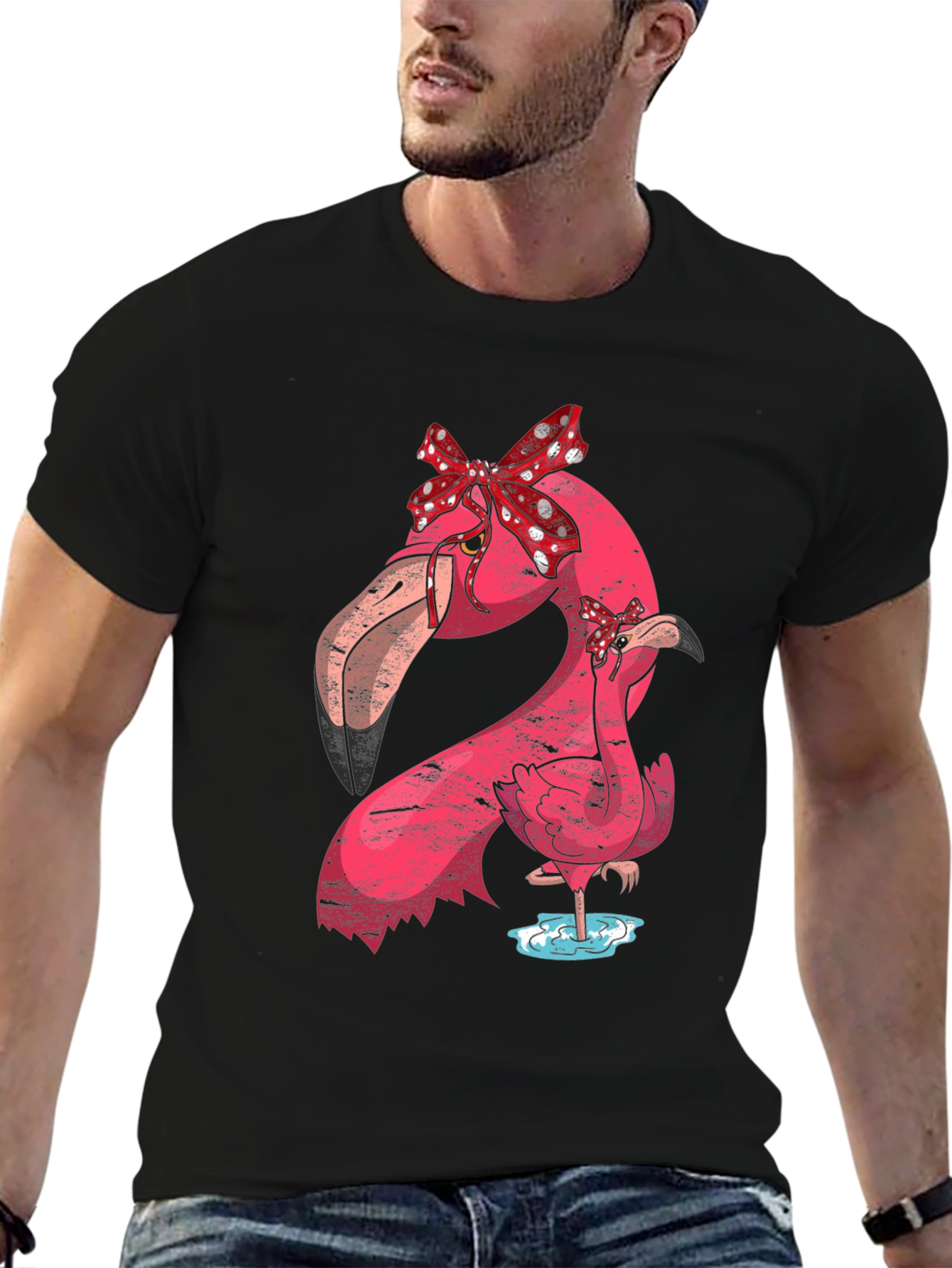 Flamingo Mom & Baby T-Shirt with Bows