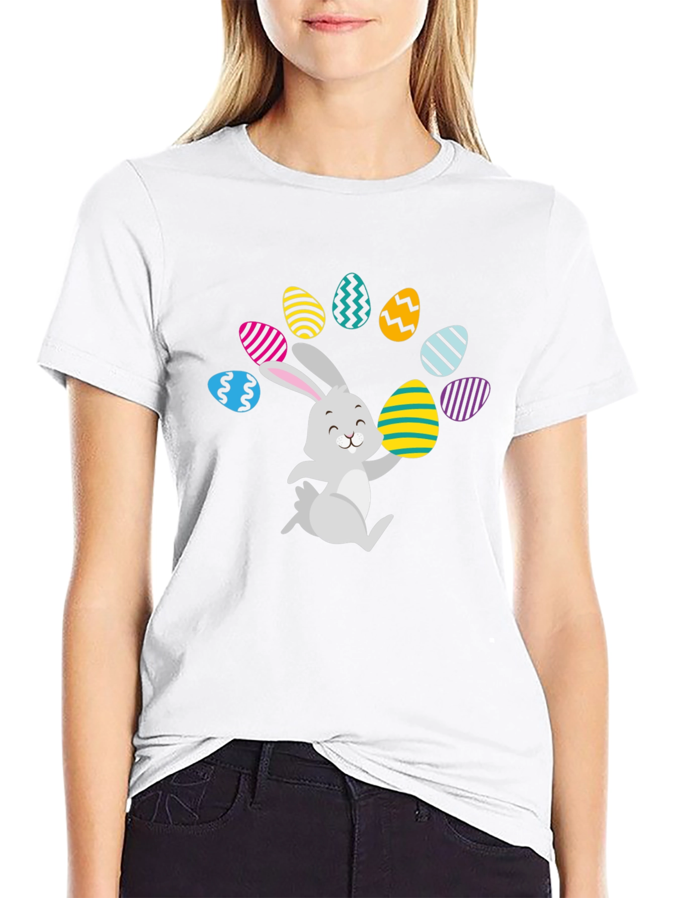 Easter Bunny & Eggs Graphic Tee