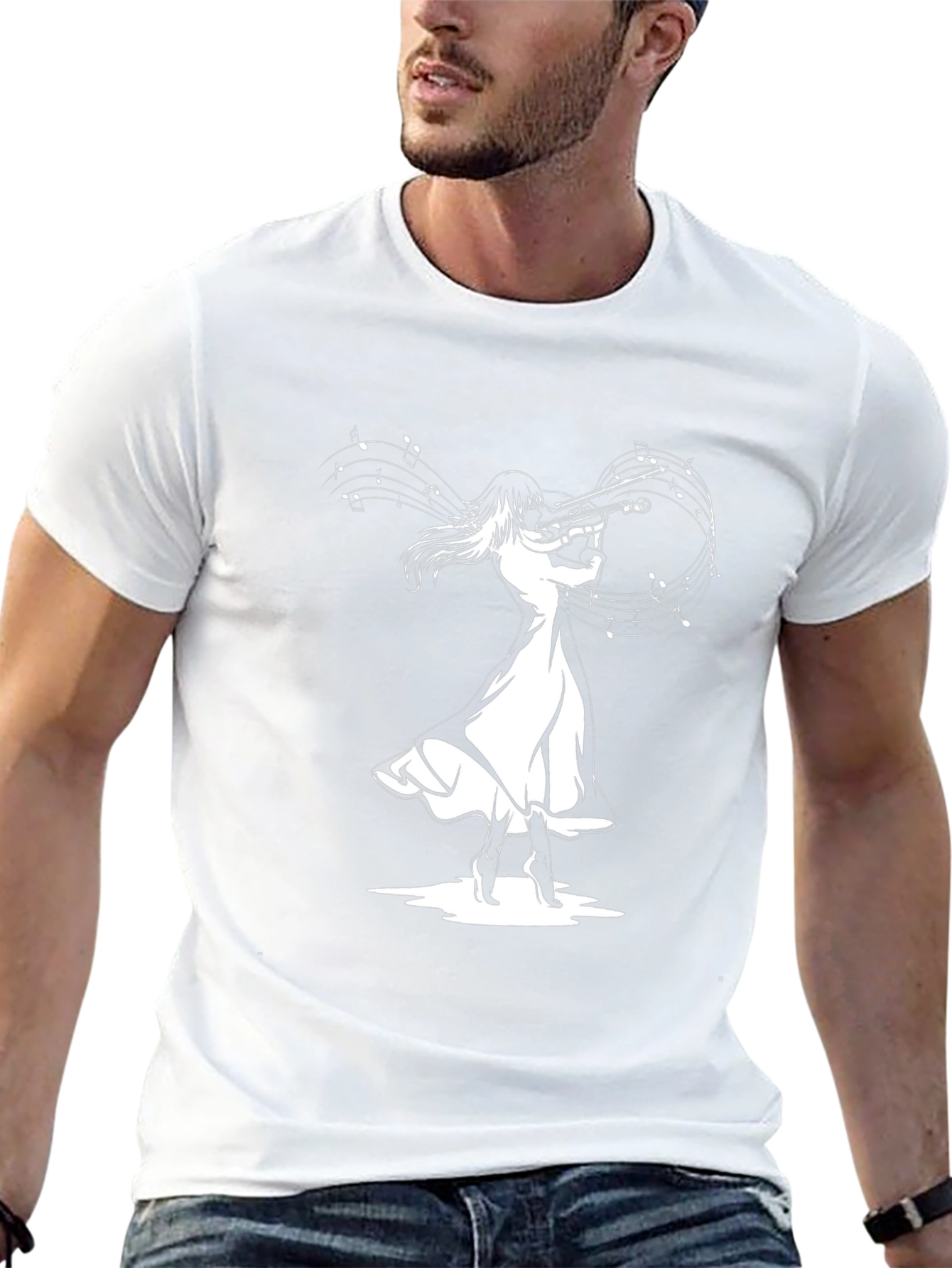 Musical Flute Player Graphic Tee