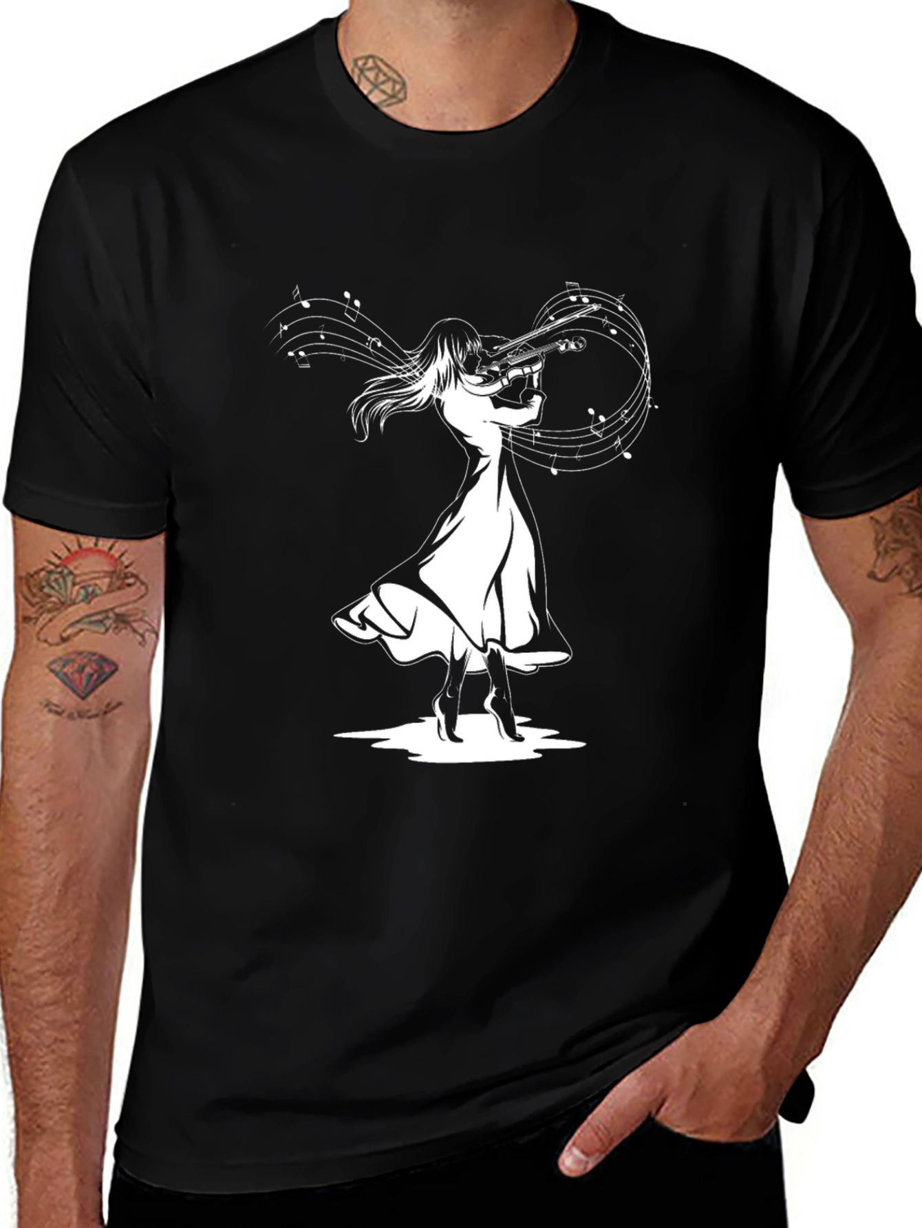 Musical Flute Player Graphic Tee