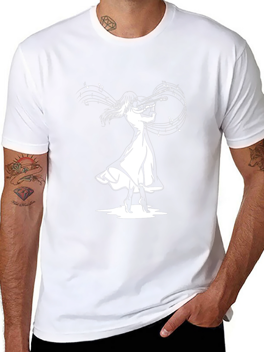 Musical Flute Player Graphic Tee