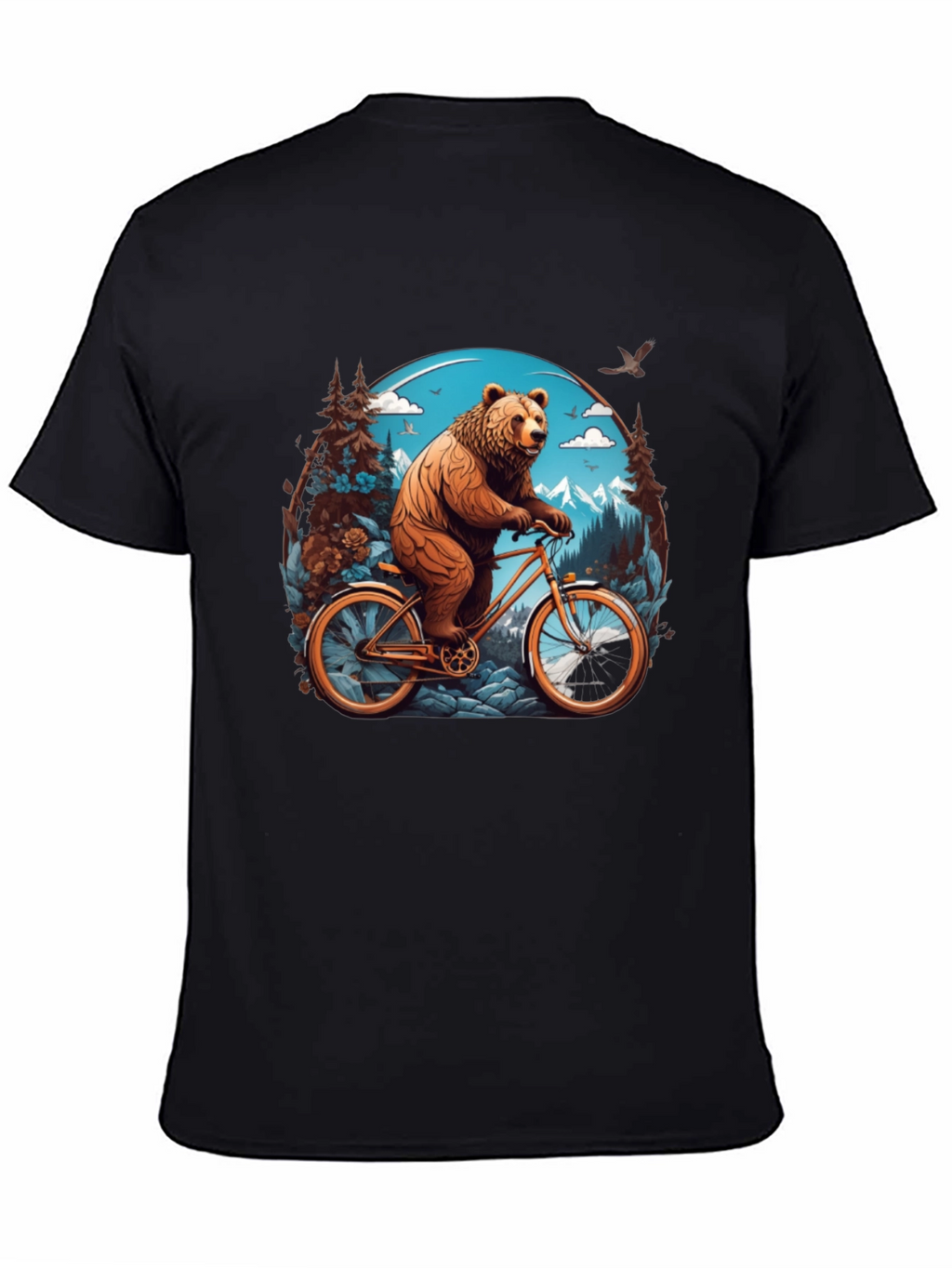 Bear on Bike Graphic Tee - Cool Animal Design