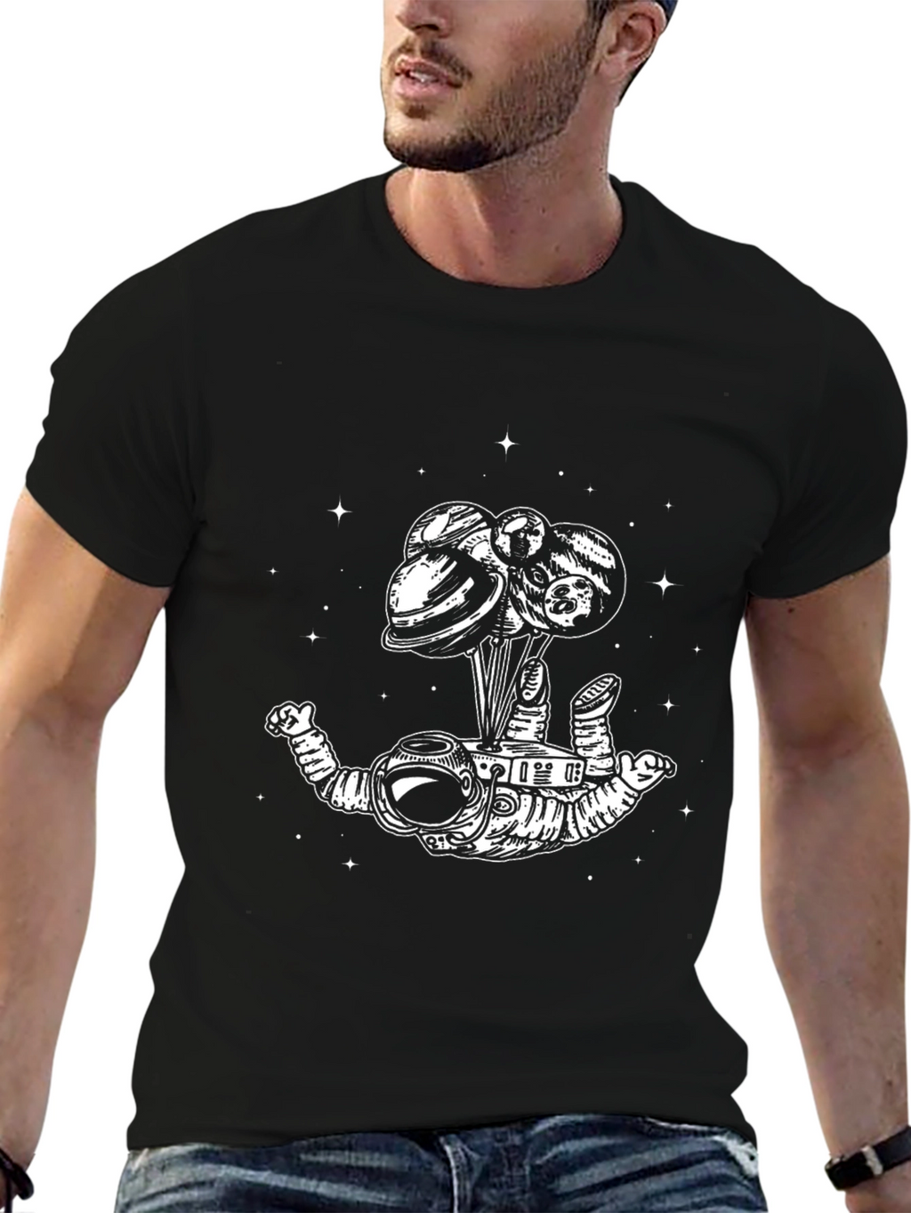 Astronaut Planets T-Shirt - Mens Graphic Tee