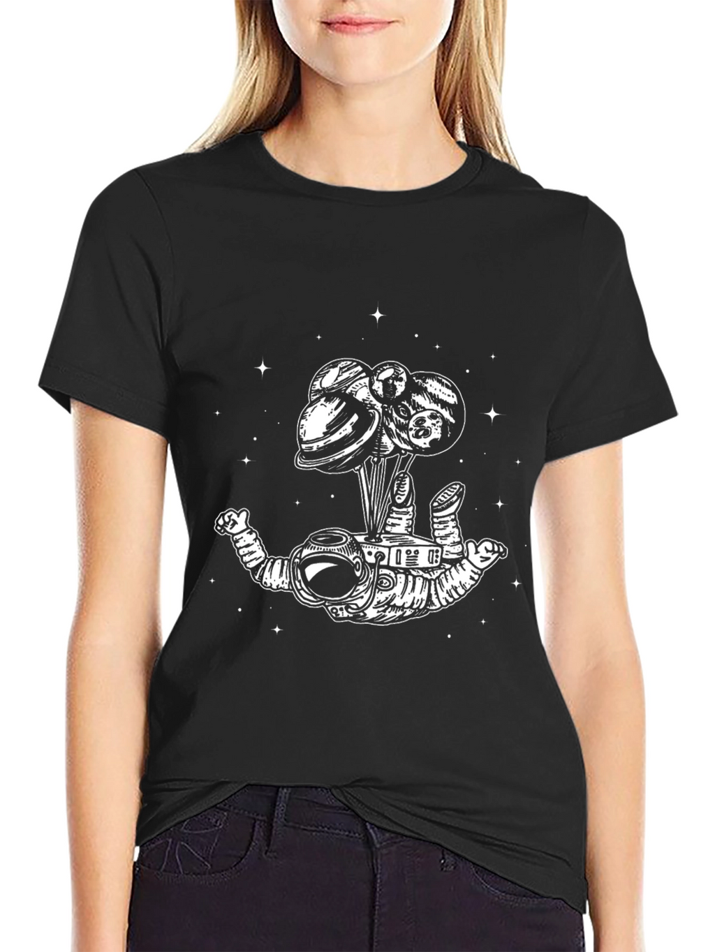 Astronaut Planets T-Shirt - Mens Graphic Tee