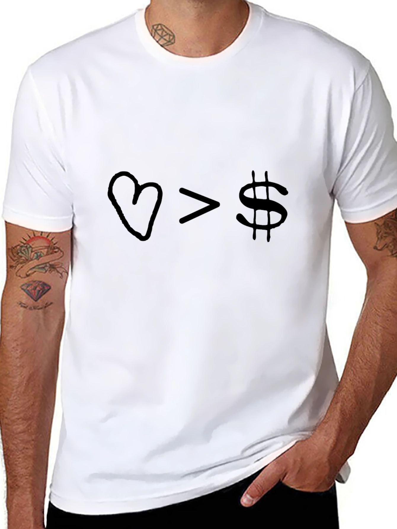 Love Over Money Graphic Tee