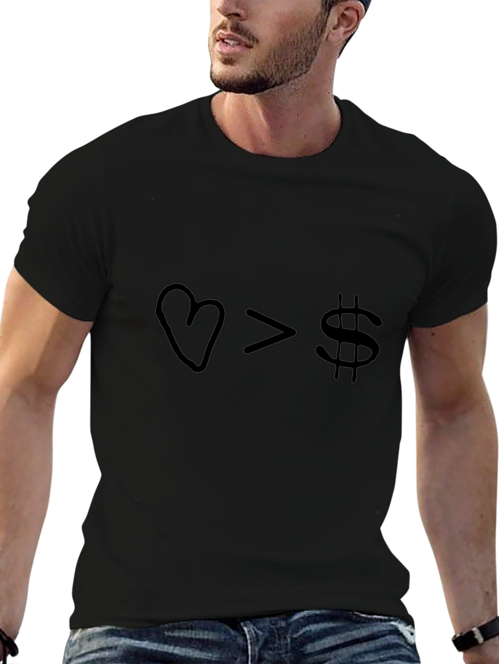Love Over Money Graphic Tee