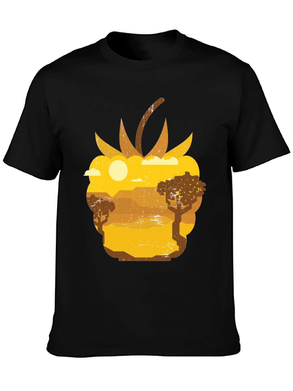 Raspberry Desert Graphic Tee - Unique Nature Scene Shirt