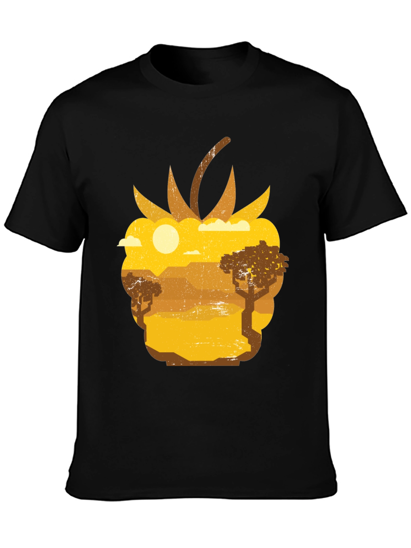Raspberry Desert Graphic Tee - Unique Nature Scene Shirt