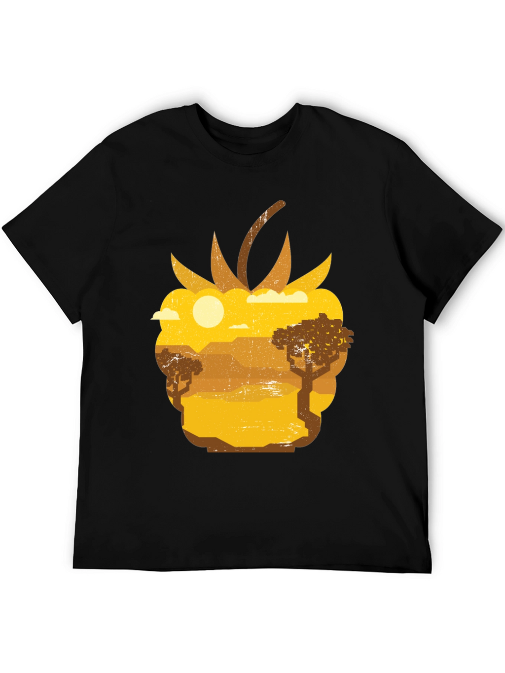 Raspberry Desert Graphic Tee - Unique Nature Scene Shirt