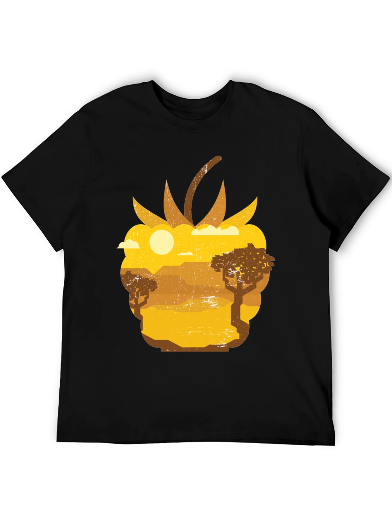Raspberry Desert Graphic Tee - Unique Nature Scene Shirt