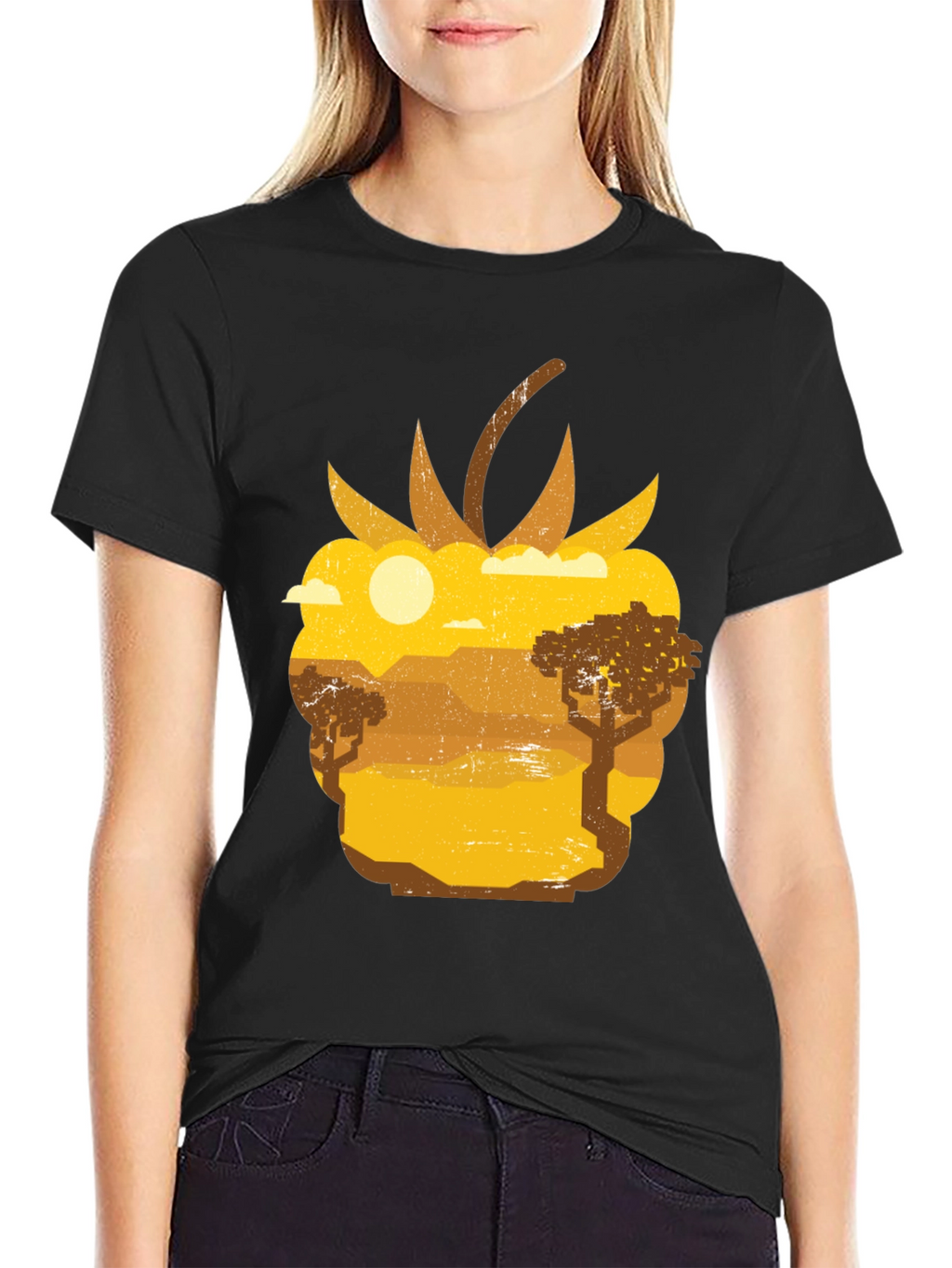 Raspberry Desert Graphic Tee - Unique Nature Scene Shirt
