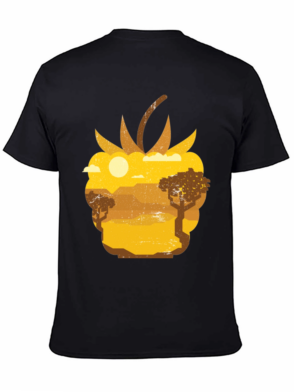 Raspberry Desert Graphic Tee - Unique Nature Scene Shirt