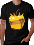 Raspberry Desert Graphic Tee - Unique Nature Scene Shirt