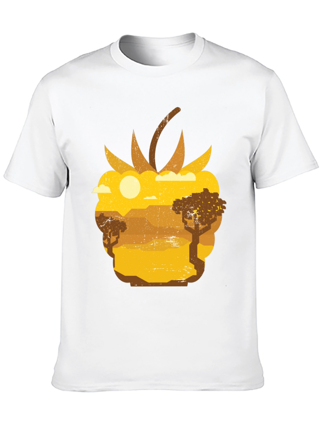 Raspberry Desert Graphic Tee - Unique Nature Scene Shirt