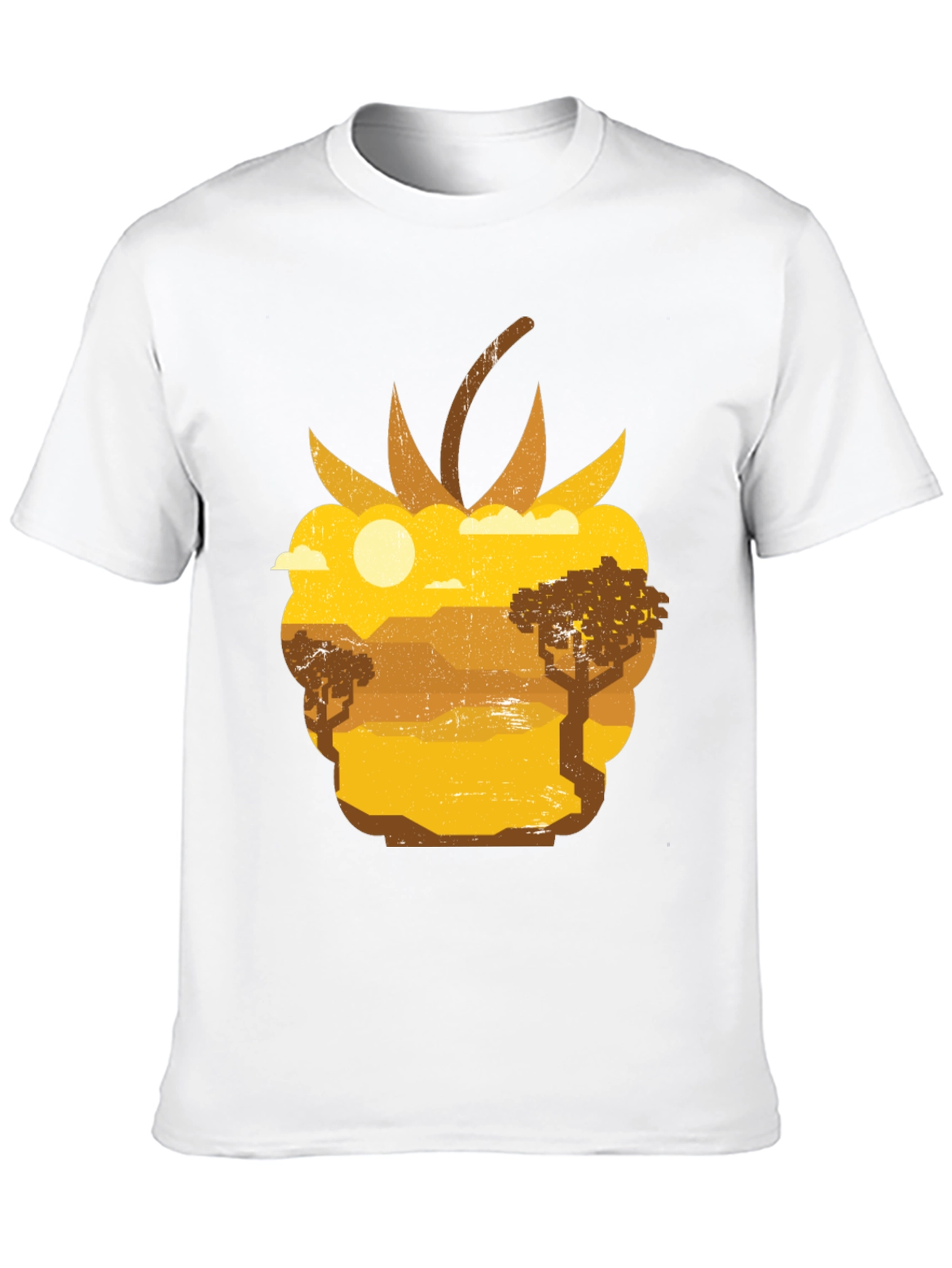 Raspberry Desert Graphic Tee - Unique Nature Scene Shirt