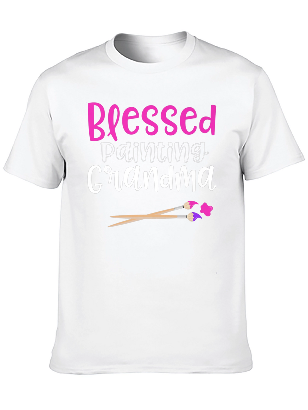 Blessed Painting Grandma Graphic Tee - Black