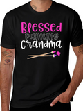 Blessed Painting Grandma Graphic Tee - Black