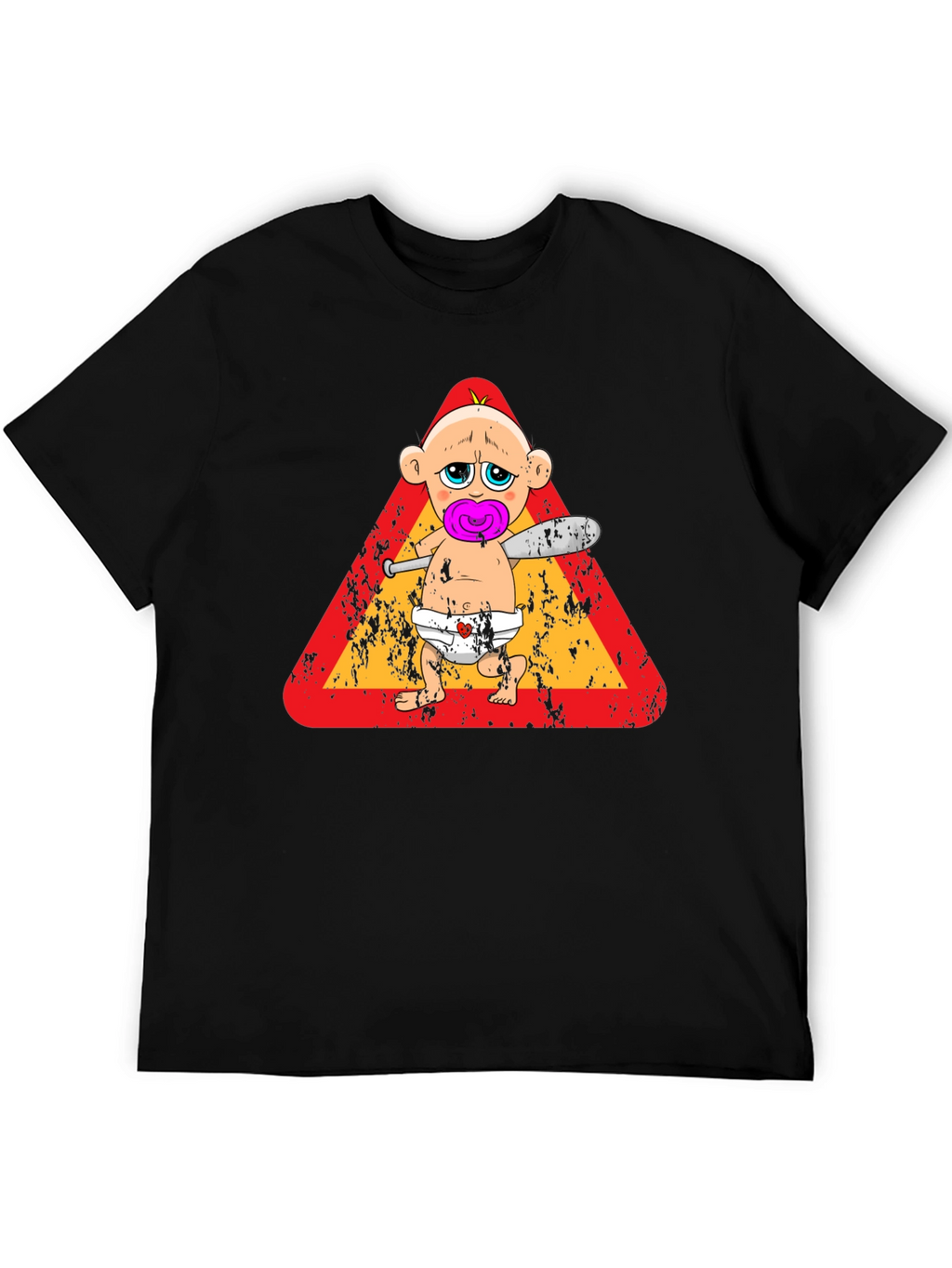 Funny Baby with Baseball Bat T-Shirt