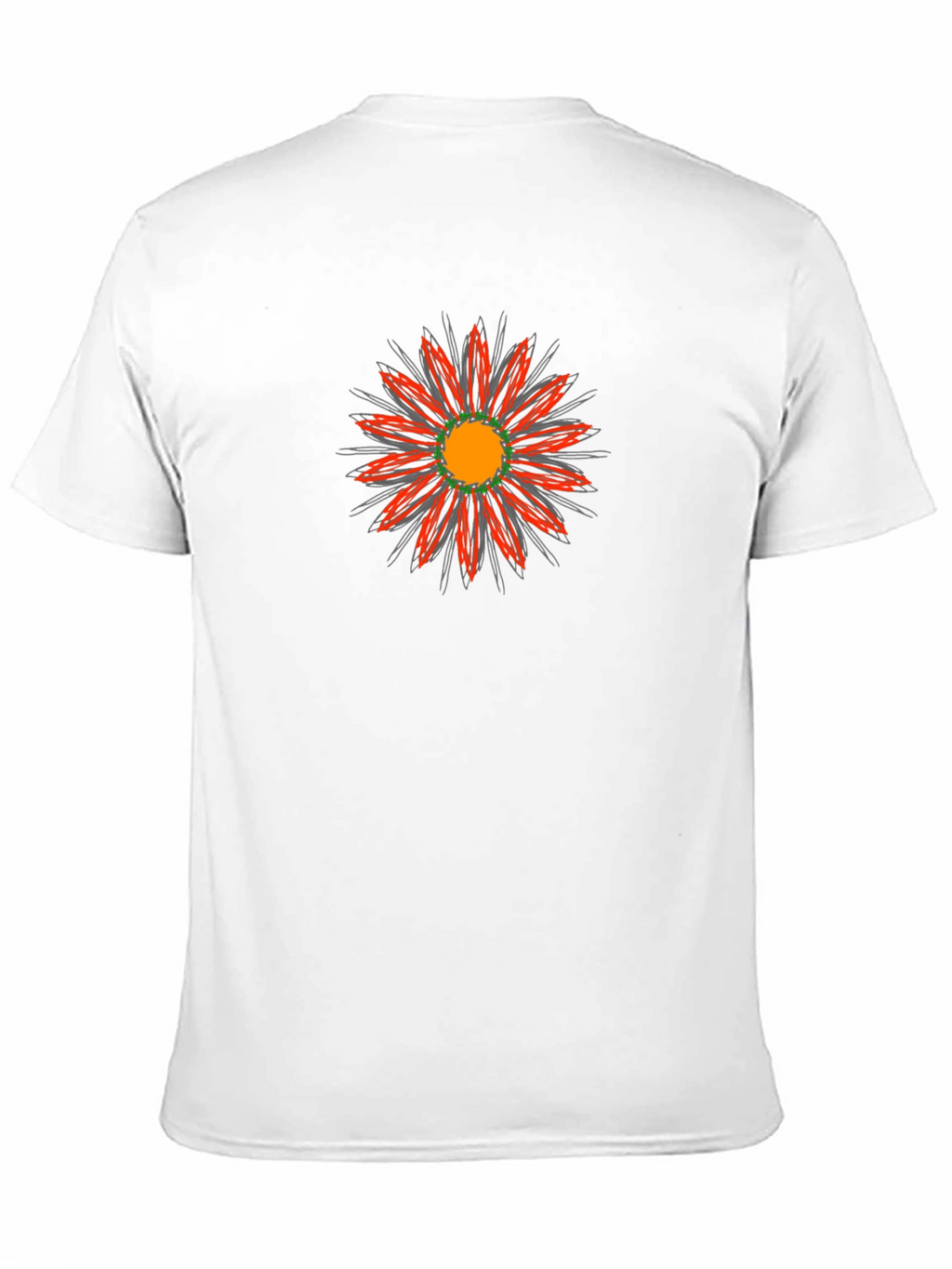 Black T-Shirt with Abstract Flower Design