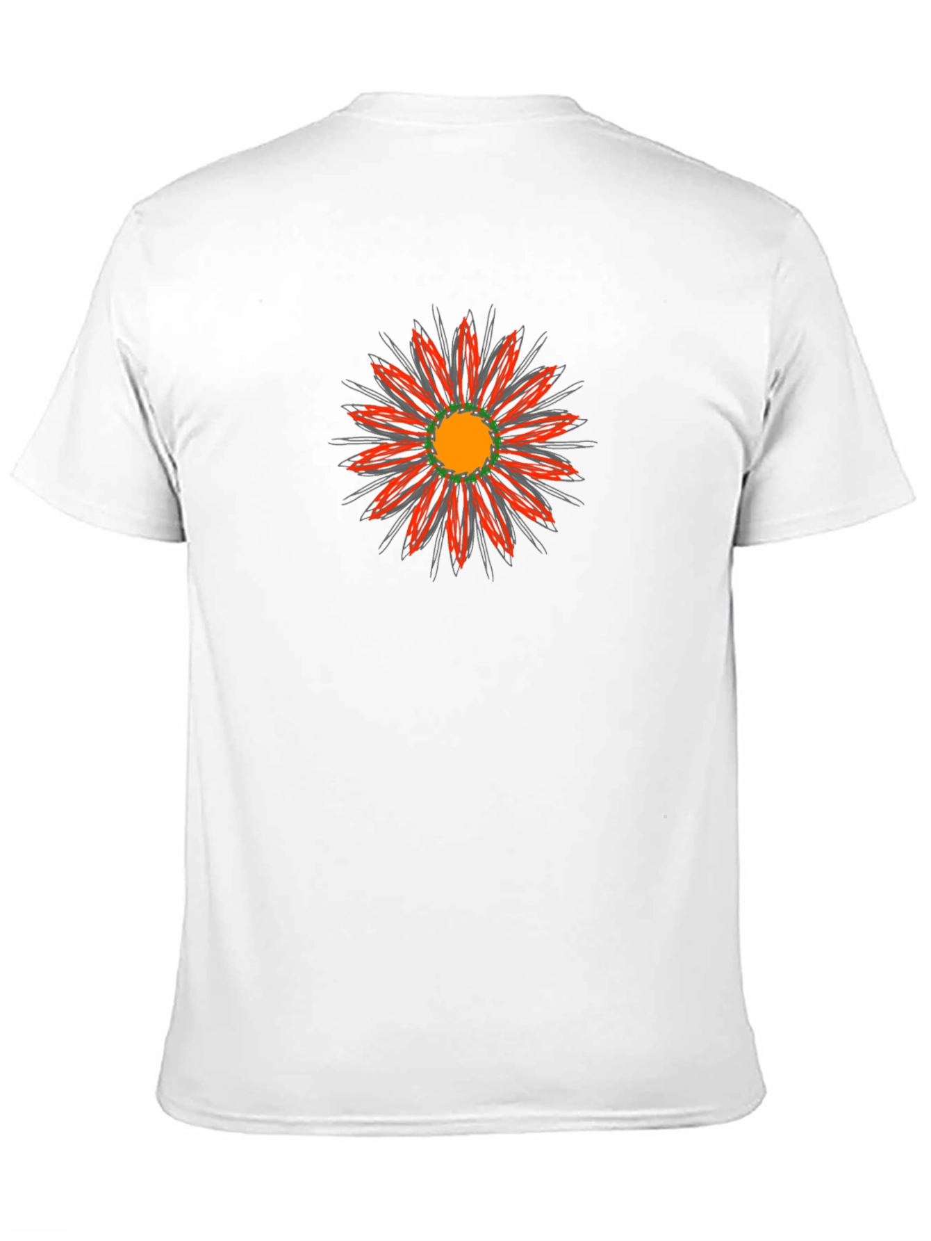 Black T-Shirt with Abstract Flower Design