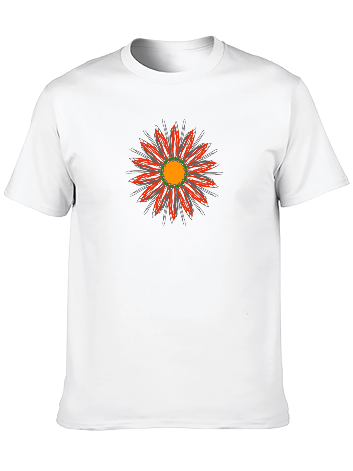 Black T-Shirt with Abstract Flower Design