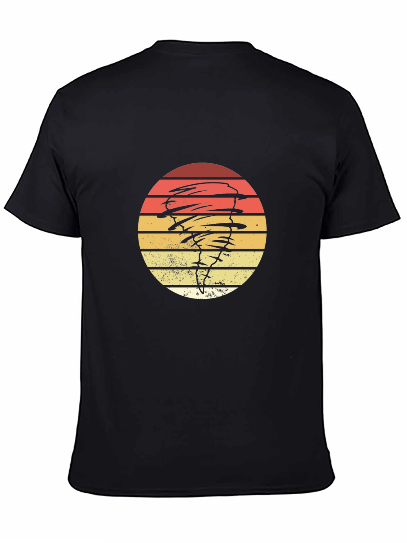 Vintage Tornado Sunset Graphic Tee - Black
