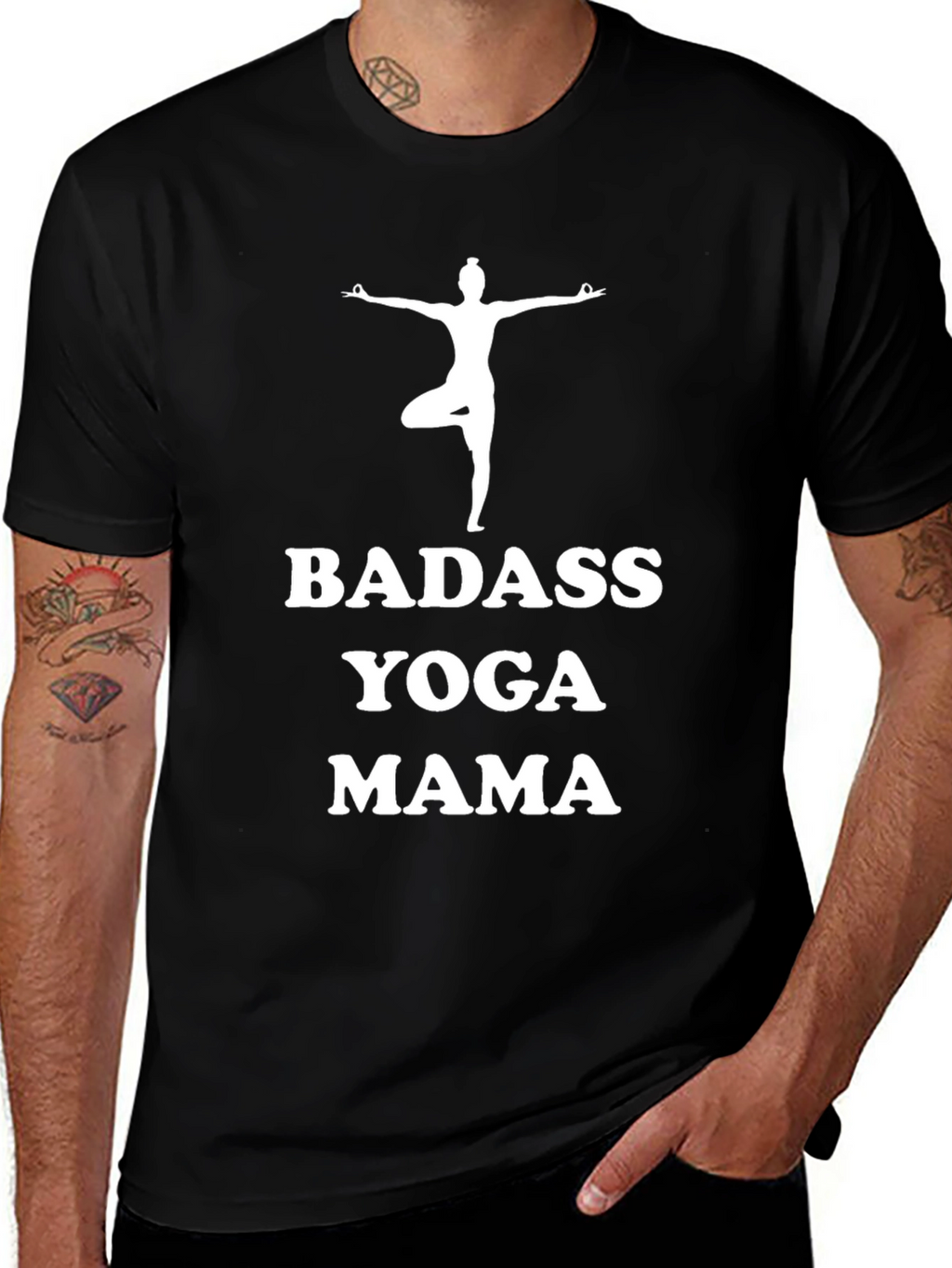 Badass Yoga Mama Black T-Shirt
