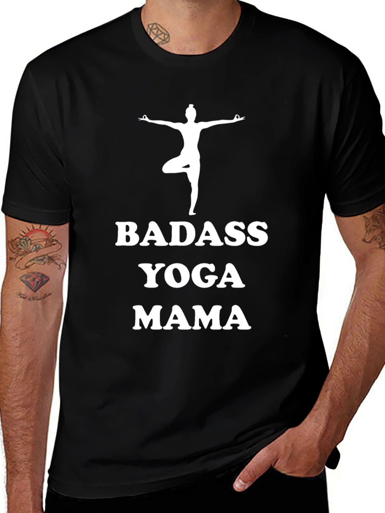 Badass Yoga Mama Black T-Shirt