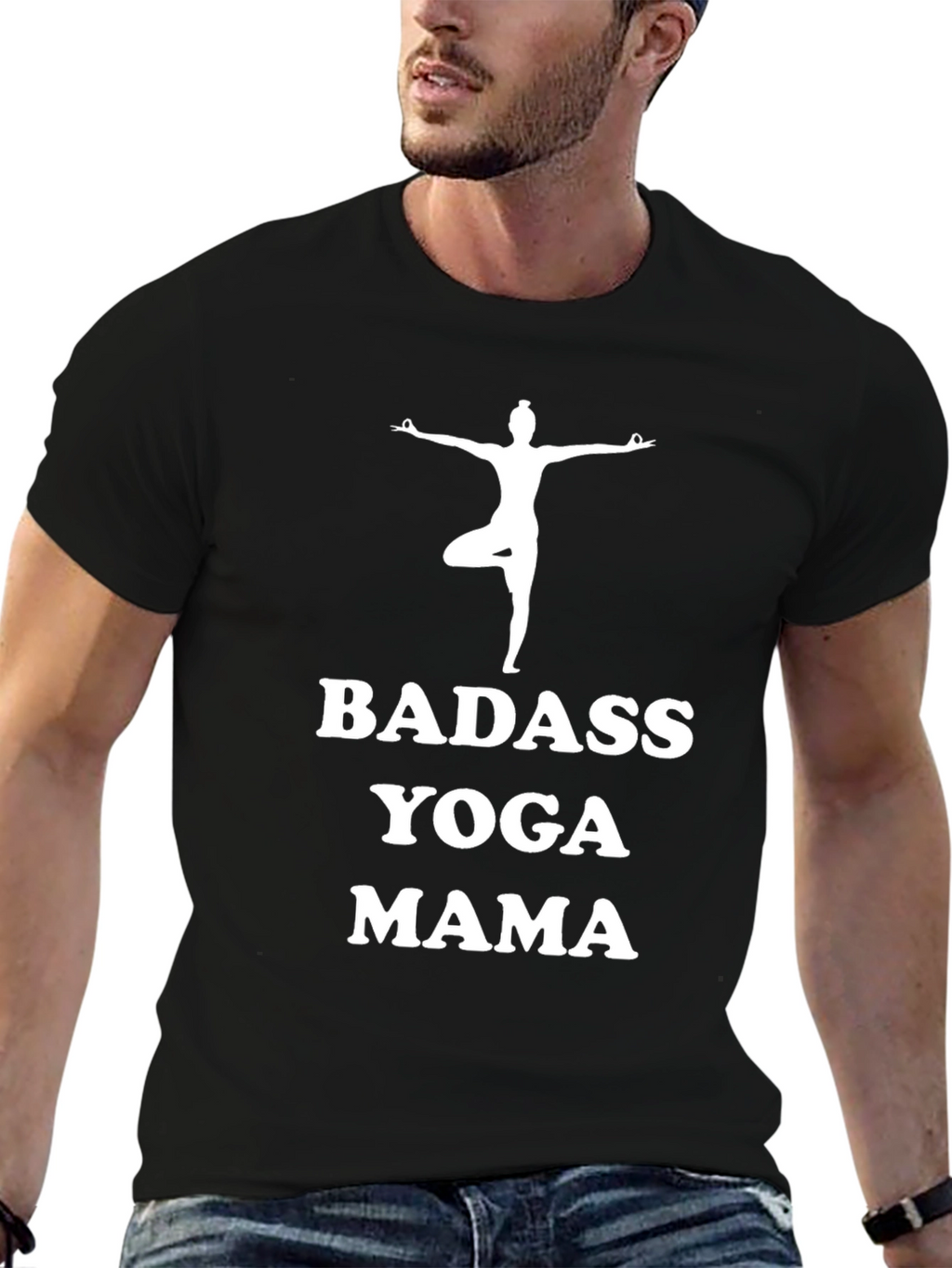 Badass Yoga Mama Black T-Shirt