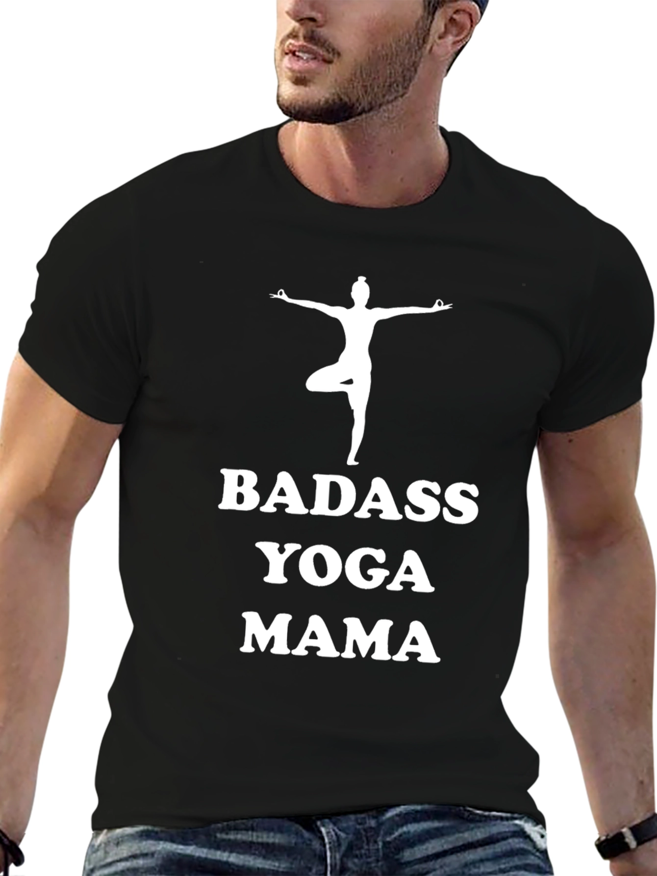 Badass Yoga Mama Black T-Shirt