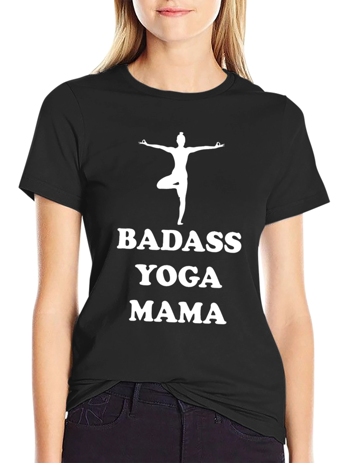 Badass Yoga Mama Black T-Shirt