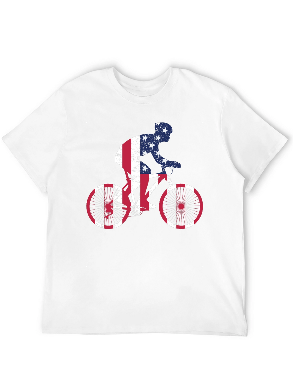 American Flag Cyclist Black T-Shirt