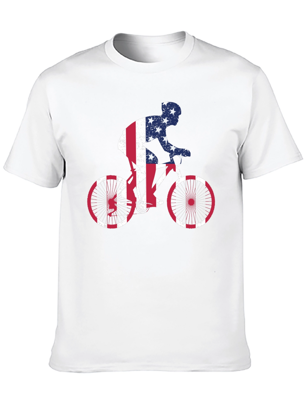 American Flag Cyclist Black T-Shirt