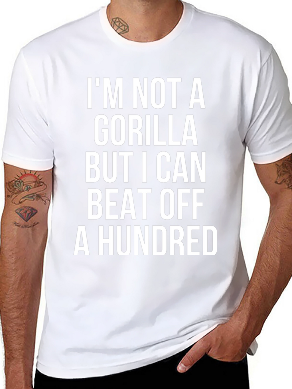 Funny Gorilla T-Shirt - Beat Off A Hundred
