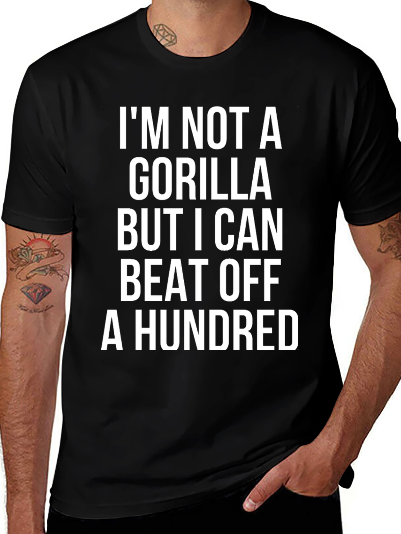 Funny Gorilla T-Shirt - Beat Off A Hundred