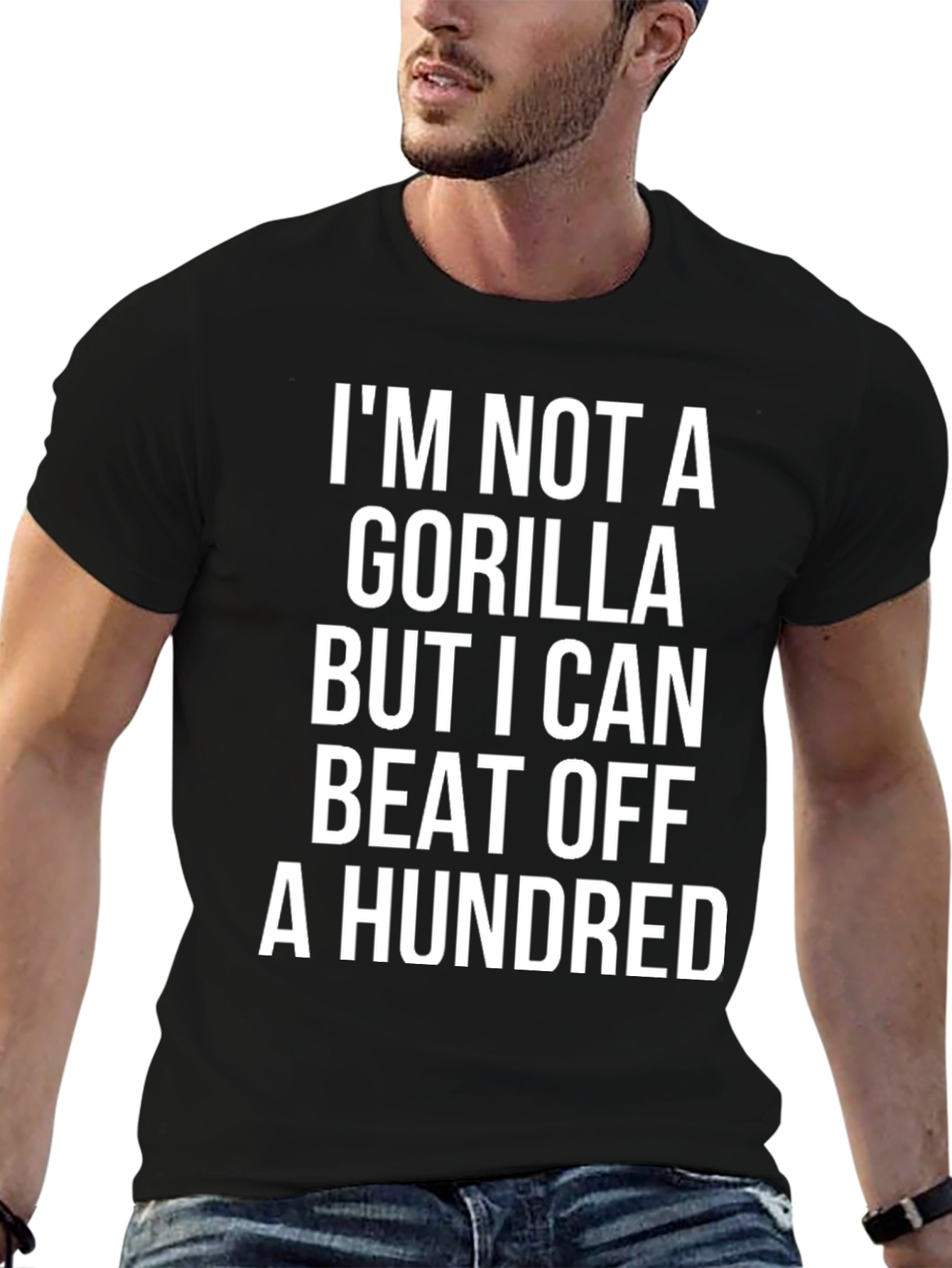 Funny Gorilla T-Shirt - Beat Off A Hundred