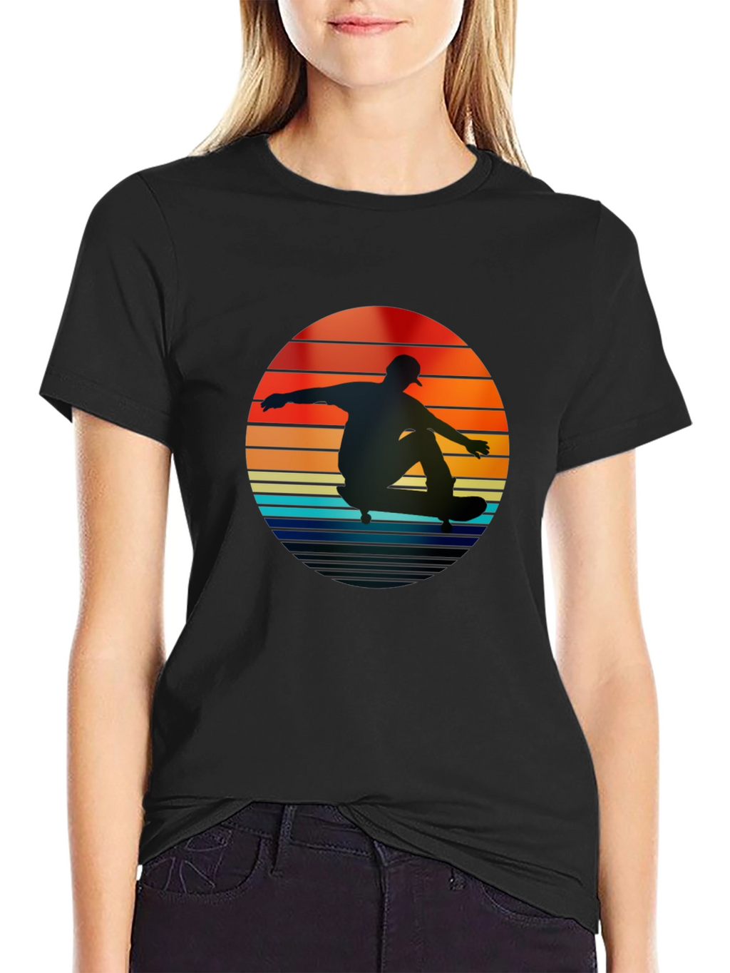 Retro Skateboarder Sunset T-Shirt